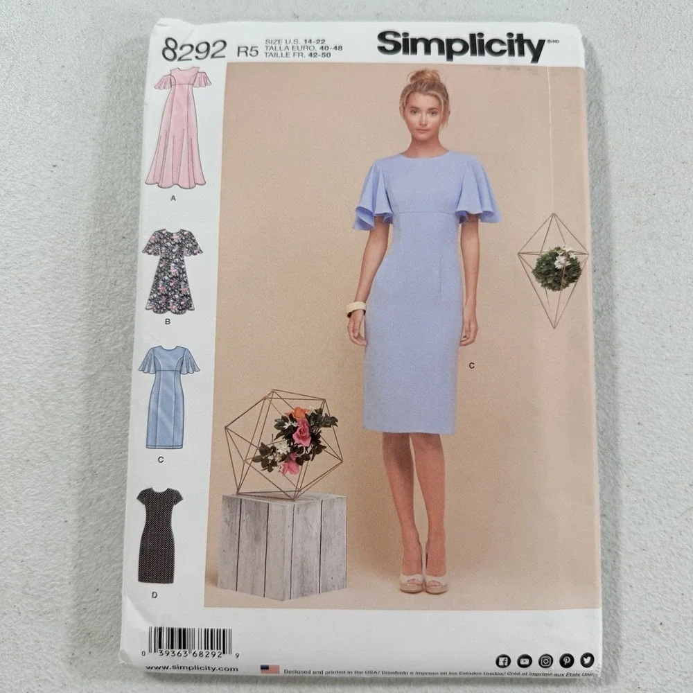 Simplicity 8292 R5 Misses/Miss Petite Dresses Assorted Styles Sizes 14‎ - 22